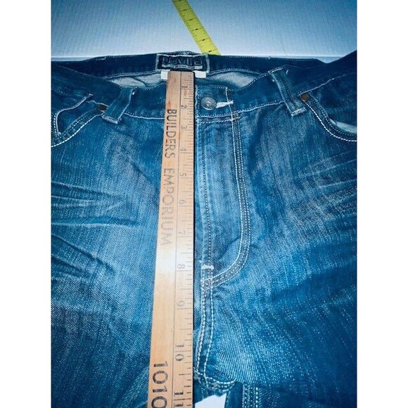Levis 514 Mens Jeans 38x32 Blue Denim Slim Straight Medium Wash Retro Pockets - Picture 7 of 16